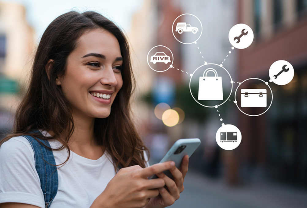 blossom forth app - bforth app - a lady opening the app